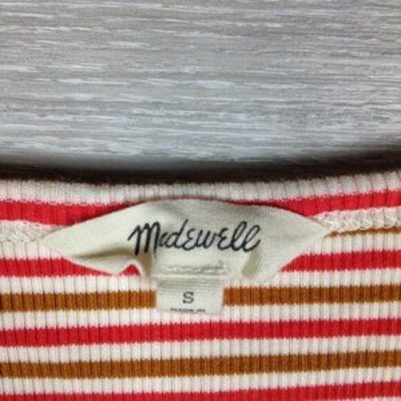 Madewell Pink Swingy Tee Dress in Stripe size S - Picture 5 of 6